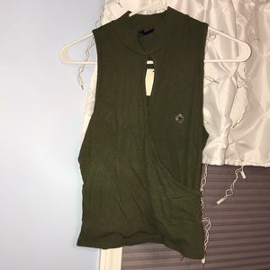 Green turtleneck top